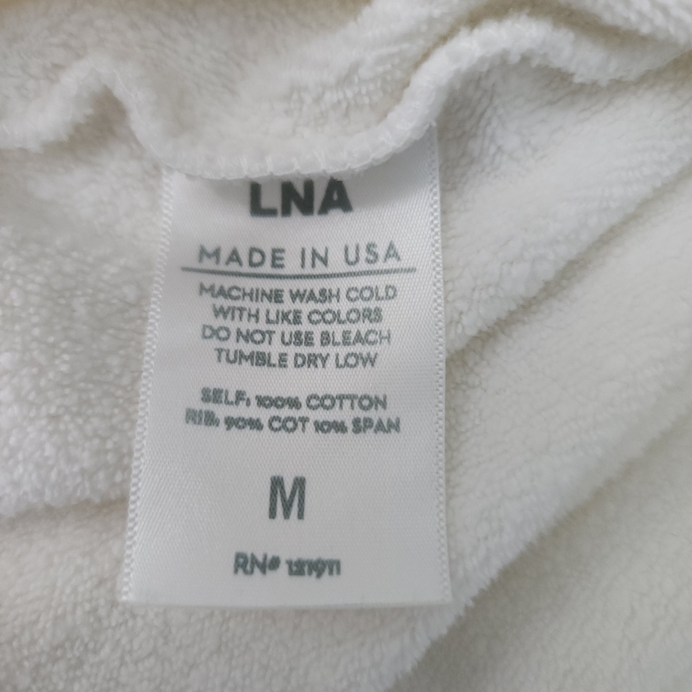 LNA Choose Happy White Cozy Full Zip Hoodie - Picture 5 of 7